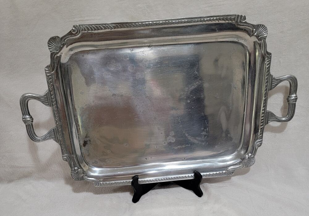 Peltrina Serving Tray Platter Pewter Heavy Made In India